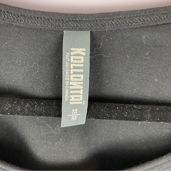 Kollontai Marly Floral Plaid Mixed Print Long Sleeve Tunic Top Medium Black Tan - Picture 4 of 9